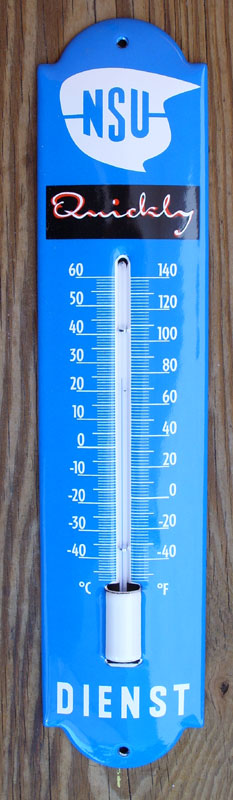 gewölbte emaille Werbethermometer 12 x 16cm PUCH SERVICE 